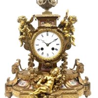 Musical Cherub Figural Ormolu French Victorian Sevres 8-day mantel Clock – CA 1860