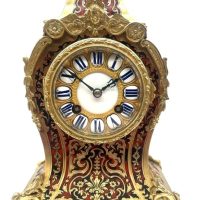 Quality Boulle Inlaid Mantel Clock – Red and Ormolu inlay – 8-Day Mantle Clock – Circa 1855