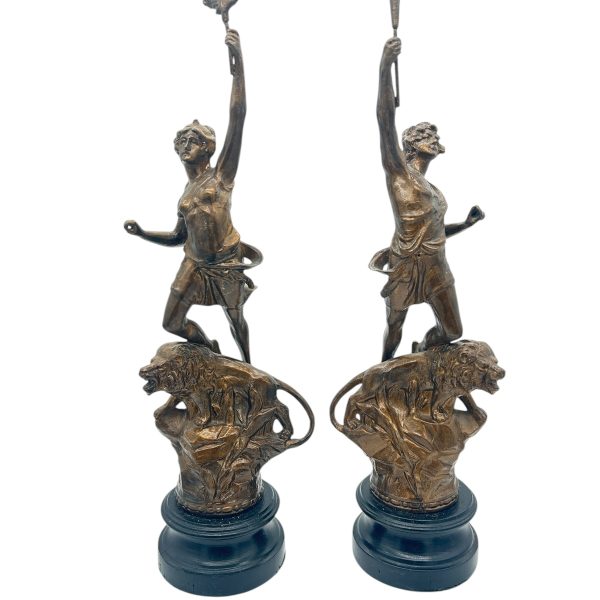 Delightful Ancient Olympian Gilt Figural Clock Garnitures – ca 1890