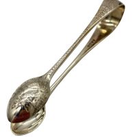 Victorian Silver Art nouveau Sugar Tongs – London – Robert Stebbings &#8211; ca 1889