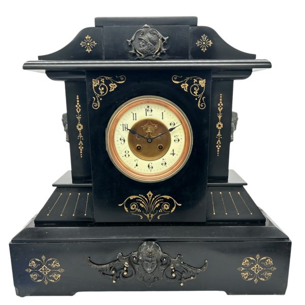 Fine Large Antique Slate 8-Day Mantel Clock &#8211;  Ca1890