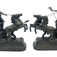 Wonderful Roman Chariots Figural Clock Garnitures – ca 1905