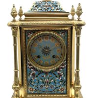 French Bronze Ormolu Champleve Mantel Clock – 8-day striking mantle clock c1870