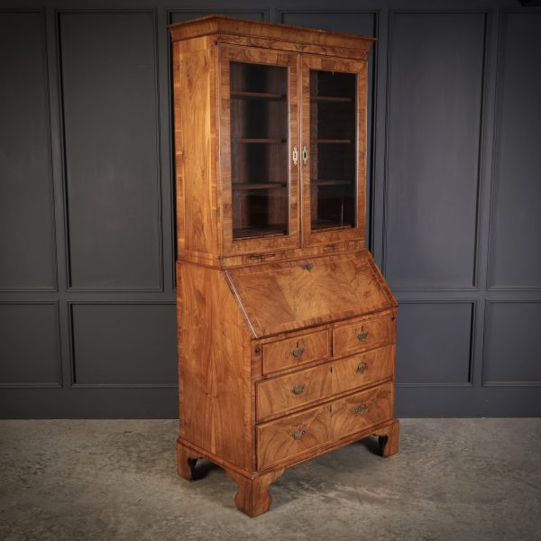 18th Century Queen Anne Walnut Bureau Bookcase