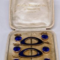 Blue Guilloche Buttons