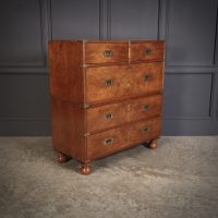 Rare Figured Walnut Military Campaign Chest