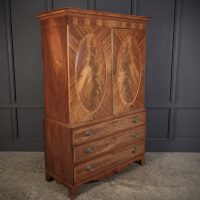 Regency Inlaid Mahogany Gentlemans Wardrobe