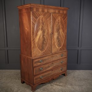 Regency Inlaid Mahogany Gentlemans Wardrobe 1