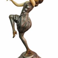 1920s Sculpture of a Dancer, Signed CLAIRE JEANNE ROBERTE COLINET.