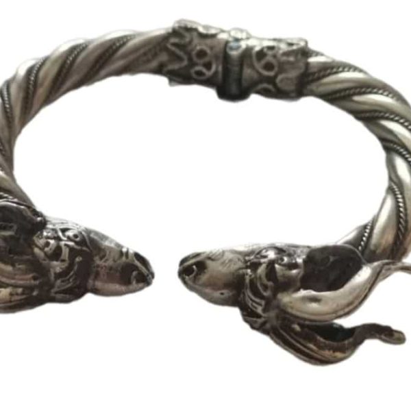 Antique Victorian Silver Ram&#8217;s Head Bracalet.