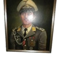 WW2 German Luftwawaffe Officer&#8217;s Portrait, Signed.