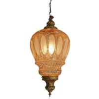 Antique Large English Tear, Orange Glass.