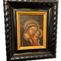 17th Century Mary With Jesus, Oil on Canvas, Restored..