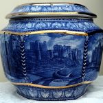 Wade / Ringtons Blue &amp; White Millenium 2000 Tea Caddy