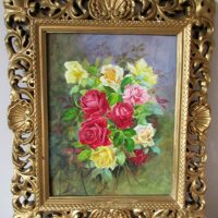 Roses in Gesso Frame