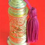 A Vintage Ornate Miniature Gold Filigree Perfume / Scent Bottle &#8211; Birthday / Ideal Gift / Present