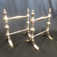 VICTORIAN BRASS FIRE DOGS. c 1880