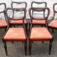 Set 6 early Victorian rosewood dining chairs