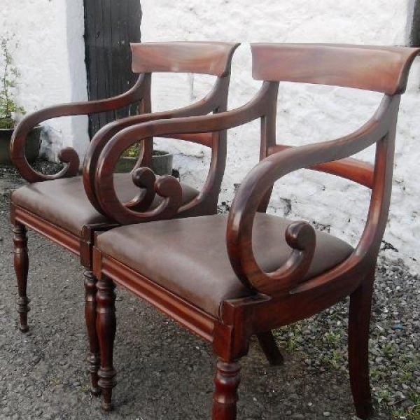 SOLD Set of 4 Early Victorian dining chairs