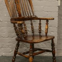 Victorian pad arm elm and ash Windsor Chair