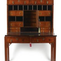 George II walnut secretaire/escritoire