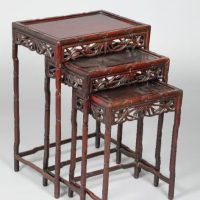 19th cent Chinese nest of rosewood tables