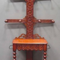 A Victorian carved oak hallstand