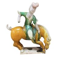 Chinese Tang-Style Sancai Glazed Polo Player on Horseback
