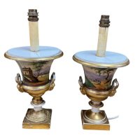 Antique Vintage French Painted Lamps