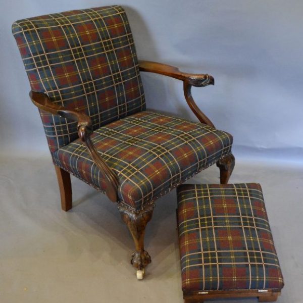 SOLD Victorian Mahogany Gainsborough Chair in the George III Style