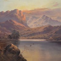 E.M. Seaton Highland landscape Oil painting.