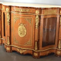 A Victorian burr walnut credenza