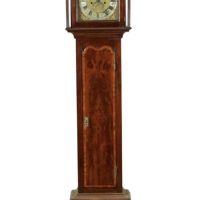 Small Geo III walnut long case clock
