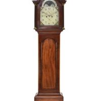 George III inlaid moon dial longcase clock,