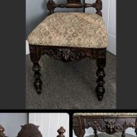 English Walnut chair with stunning carving