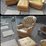Club chairs Burns chairs by Jim Mitchell artistic upholstery long Eaton very rare