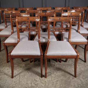 Set of 14 Regency Mahogany Bar Back Dining Chairs 3