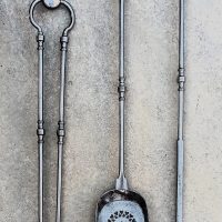 Set of Three Antique English Georgian Steel Fire Irons