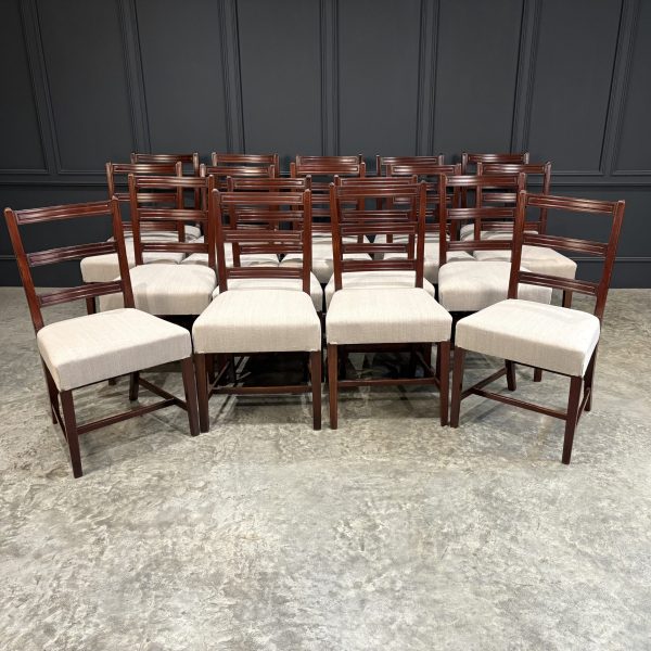 Set of Eighteen Georgian Mahogany Dining Chairs