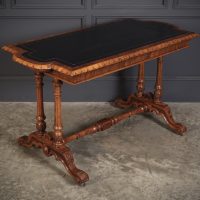 Shaped Carved Walnut Library Table