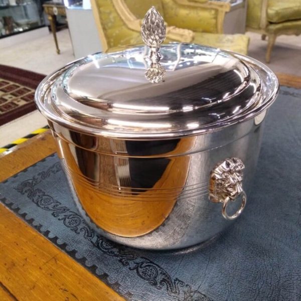Silver Plated Ice Bucket Marked P U Vogel