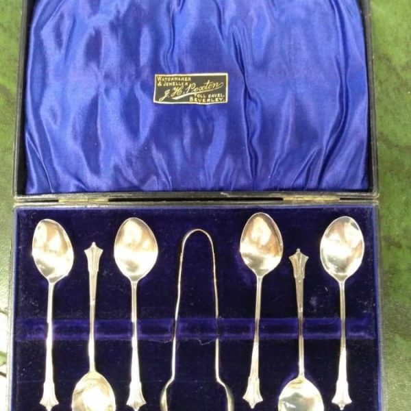 Silver Tea Spoons and Tongs 3