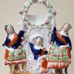Antique English Victorian Staffordshire Watch-Holder ~ &#8220;The Three Graces&#8221; ~ H 1795