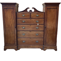 19th Century Mahogany and Chequer Inlaid Compactum