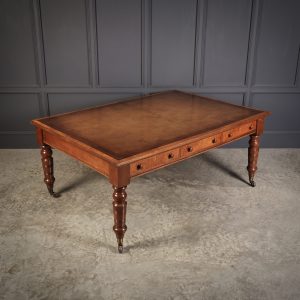 Victorian-Mahogany-Amboyna-Writing-Table