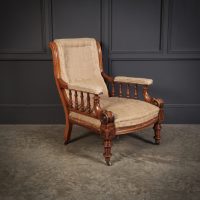 Victorian Walnut Library Armchair