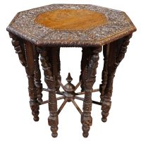 A 19th-century Anglo-Indian Carved Hardwood Table,