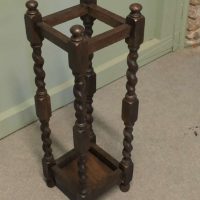 A 19th Century Oak Barley Twist Stick Stand or Umbrella Hall Stand