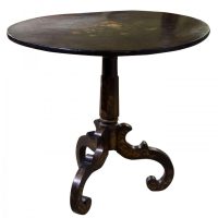 A 19thC ebonised papier mache centre table
