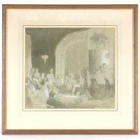 Rodney Joseph Burn RA (1899-1984) &#8211; THE REHEARSAL &#8211; Prize Winning Wash Drawing
